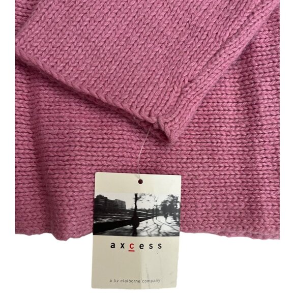 NWT MEDIUM Access Liz Claiborne Rose Pink Open Angora Blend Cardigan Sweater - Picture 4 of 9